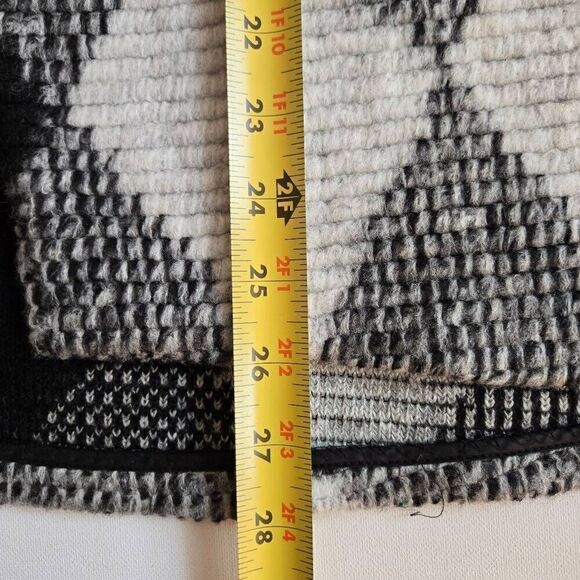 Aris A Womens Diamond Button Front Wool Blend Cardigan Jacket Black White XL - Picture 11 of 12